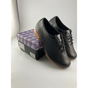 NEW Women's Black Leather Jazz/Clogging Full Sole Oxford shoes size 8